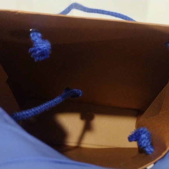 Louis Vuitton Brown & Blue Drawstring Empty Paper Gift Bag/Dust Bag 5.75x8.25x2" - Picture 7 of 7